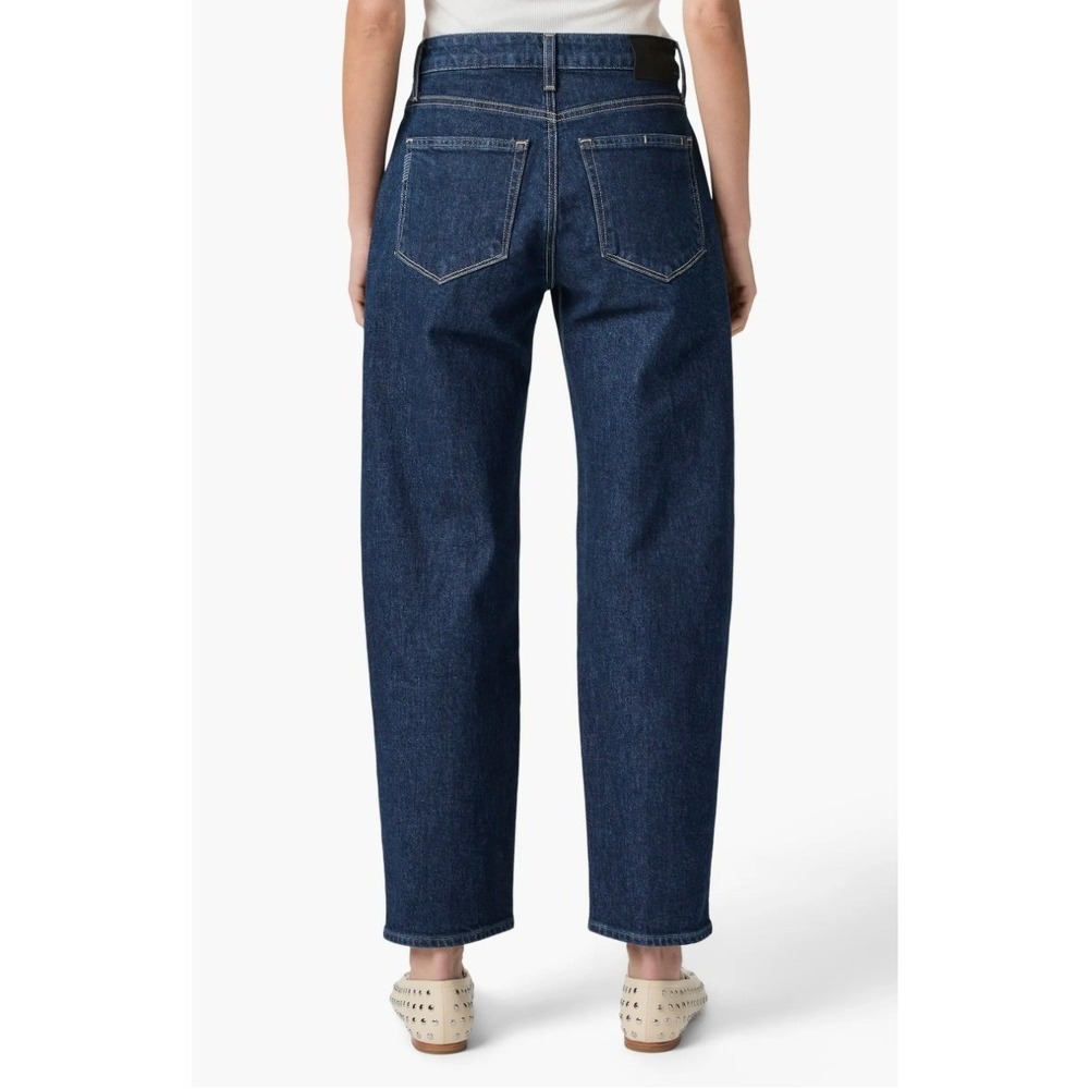 Alexis High Waist Ankle Barrel Jeans Dark Wash Denim Cotton Modern Womens 31